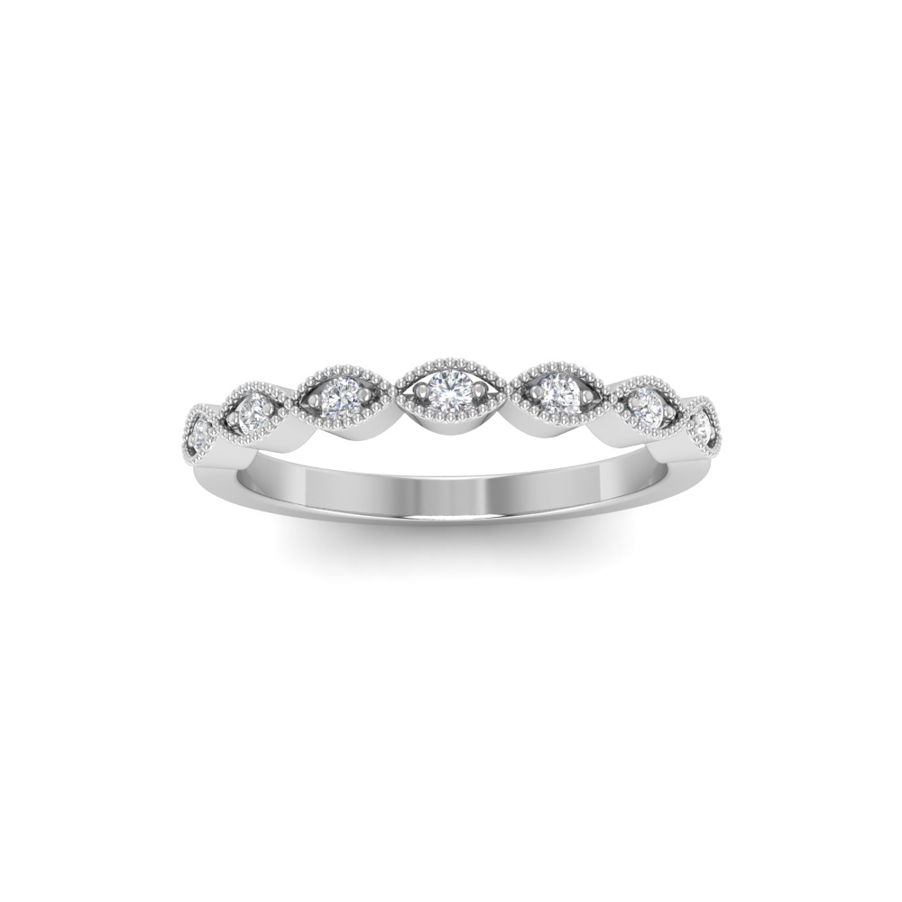 .15 Ctw Colorless Moissanite Infinity Milgrain Stackable Band