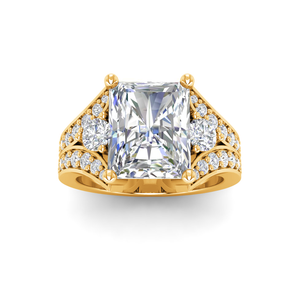 2 Ct Radiant Near Colorless Lab Diamond & 1 Ctw Wide Split Shank Engagement Ring