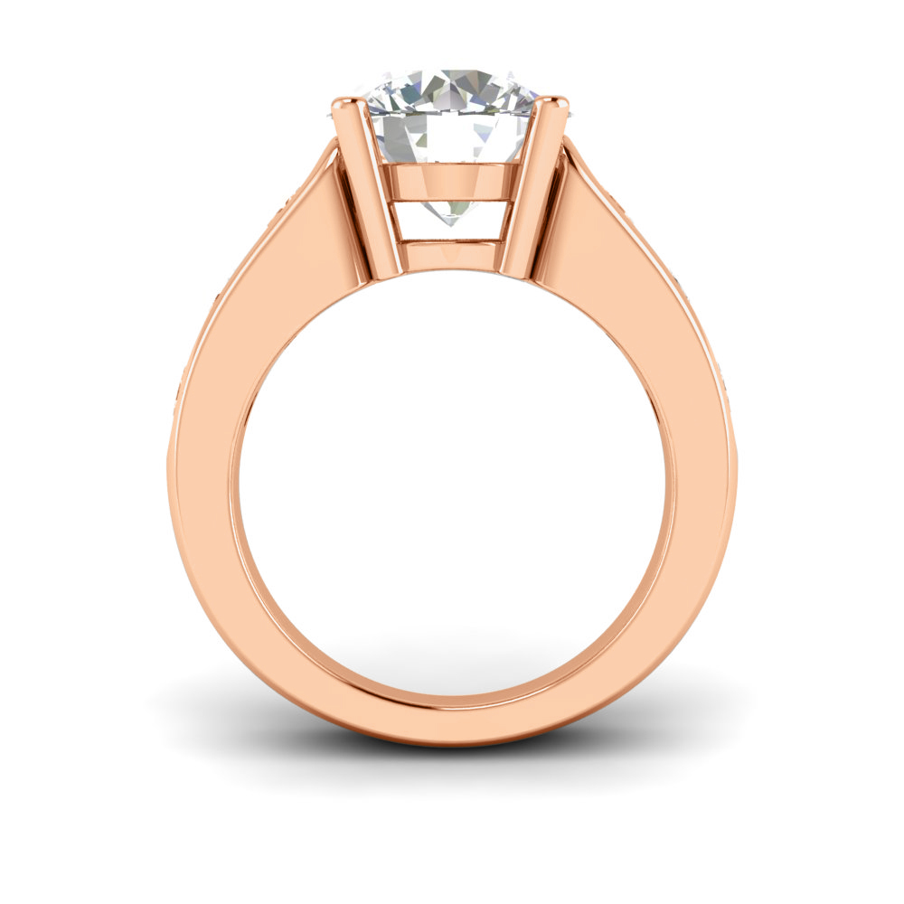 6 Ct Round Near Colorless Lab Diamond Channel-Set Statement Engagement Ring