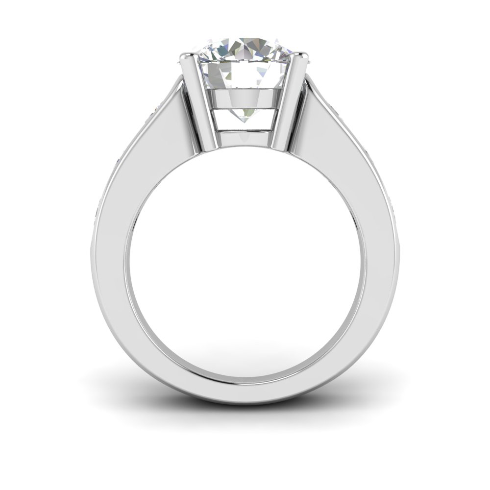 6 Ct Round Near Colorless Lab Diamond Channel-Set Statement Engagement Ring