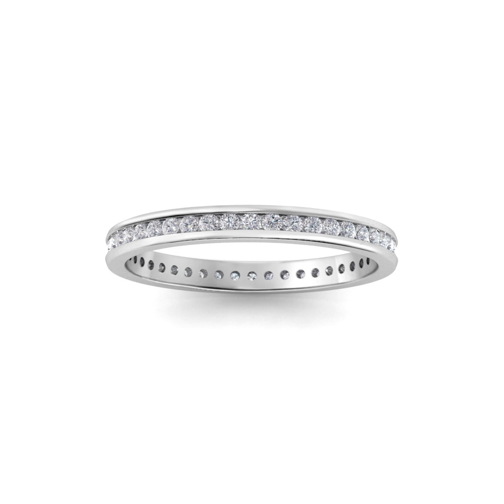.50 Ctw Colorless Moissanite Channel Set Eternity Ring