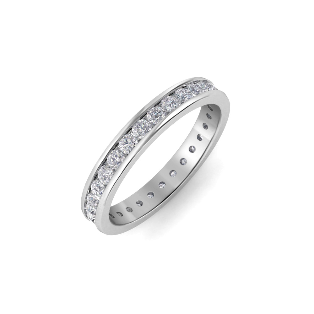 1 Ctw Colorless Moissanite Channel Set Eternity Ring