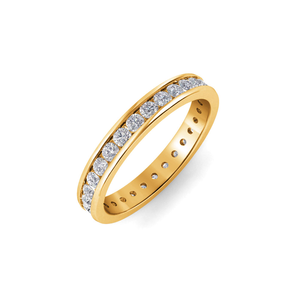 1 Ctw Colorless Moissanite Channel Set Eternity Ring