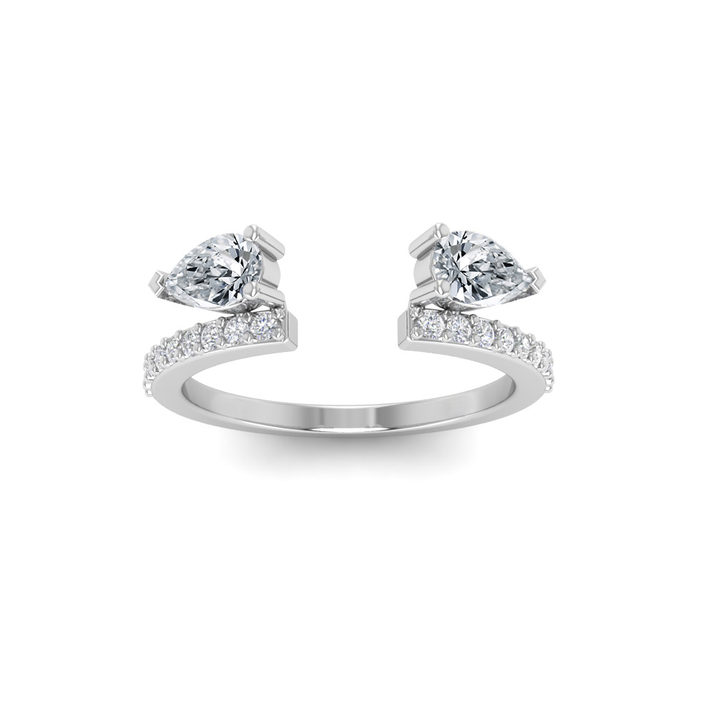 Pear Colorless Moissanite Pavé Engagement Band Enhancer