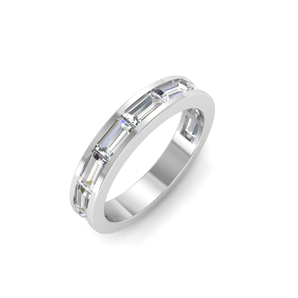 1.37 Ctw Baguette Colorless Lab Diamond Channel Set Wedding Band