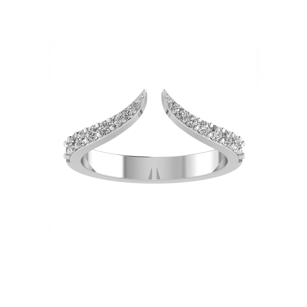 Colorless Moissanite Open Curved Ring