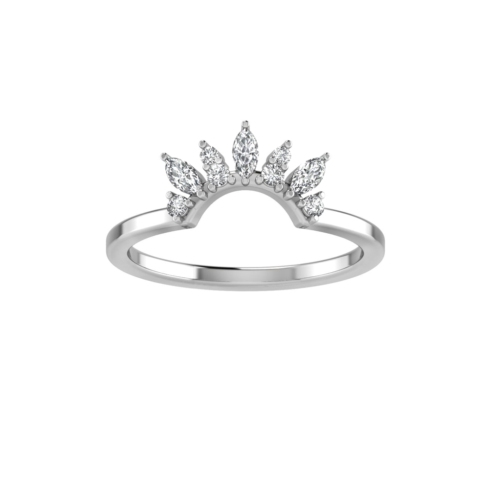 14K White Gold Butterfly Tiara Band WR2048/F